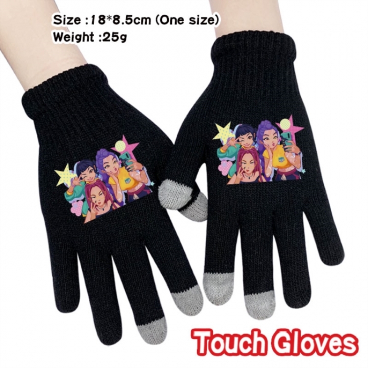 K-Pop:Demon Hunters Anime touch screen knitting all finger gloves 18X8.5CM