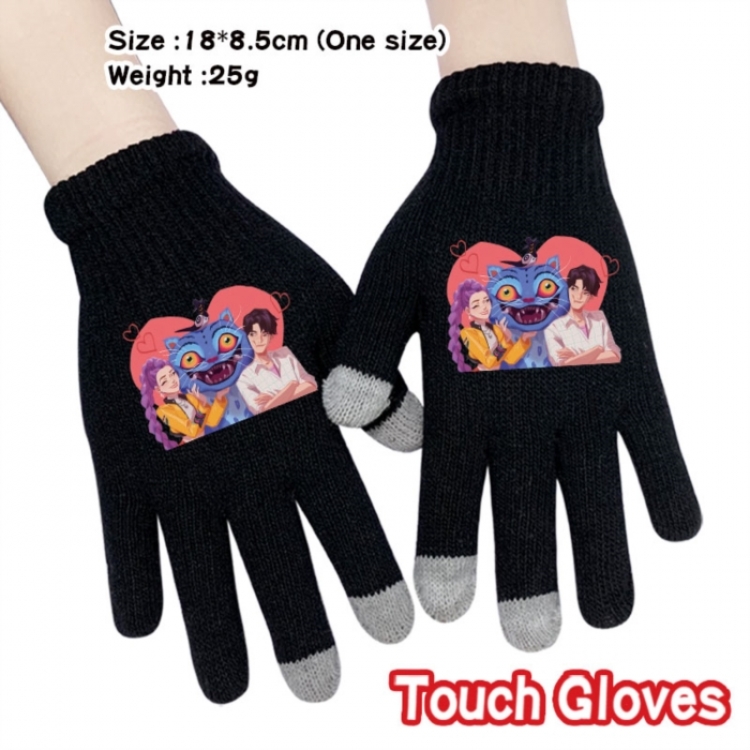 K-Pop:Demon Hunters Anime touch screen knitting all finger gloves 18X8.5CM