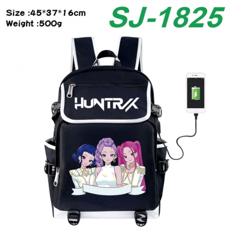 K-Pop:Demon Hunters Anime Flip Data Cable USB Backpack School Bag 45X37X16CM