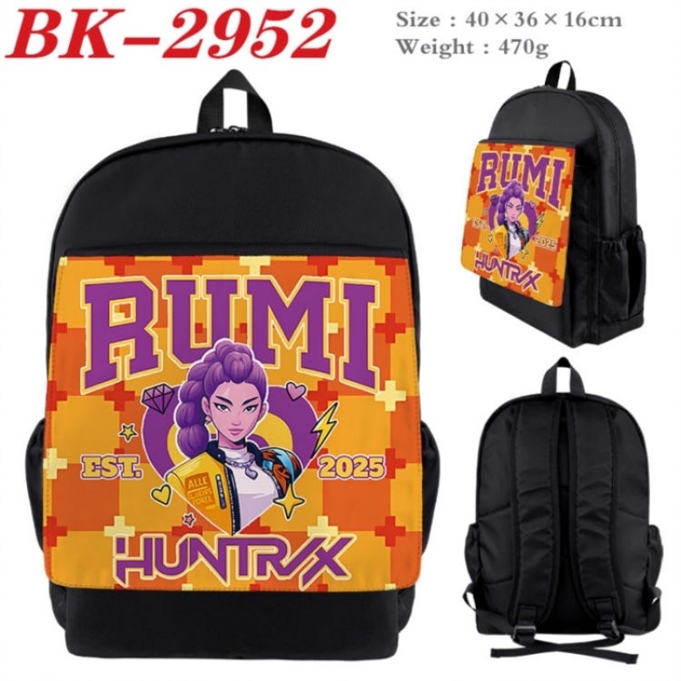 K-Pop:Demon Hunters Waterproof nylon canvas flip color picture backpack 40X36X16CM