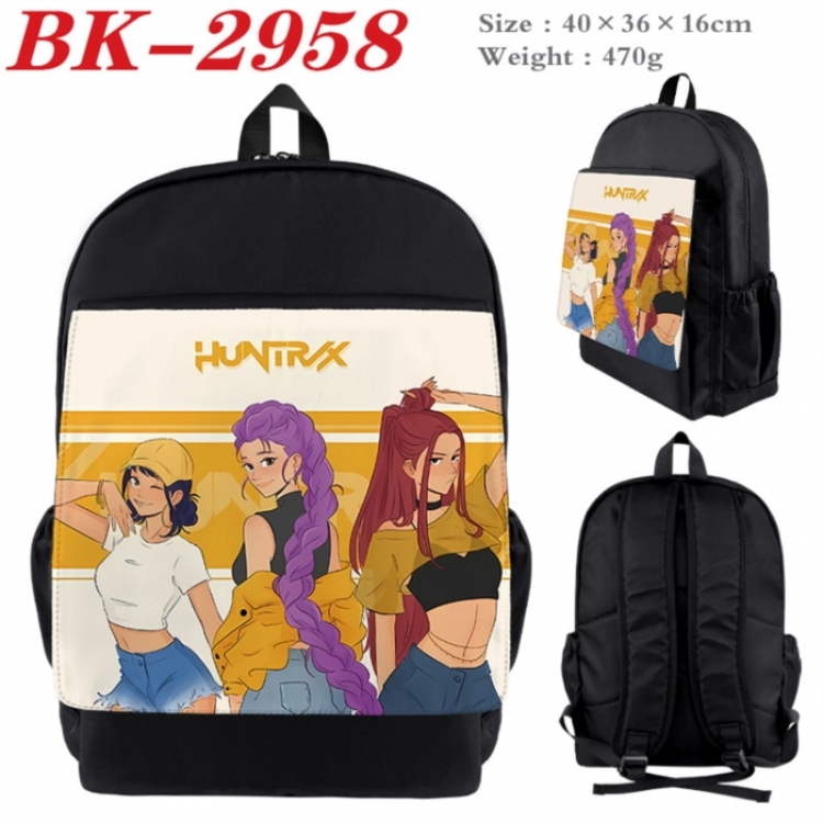 K-Pop:Demon Hunters Waterproof nylon canvas flip color picture backpack 40X36X16CM