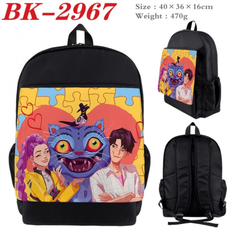 K-Pop:Demon Hunters Waterproof nylon canvas flip color picture backpack 40X36X16CM