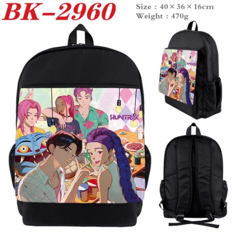 K-Pop:Demon Hunters Waterproof nylon canvas flip color picture backpack 40X36X16CM