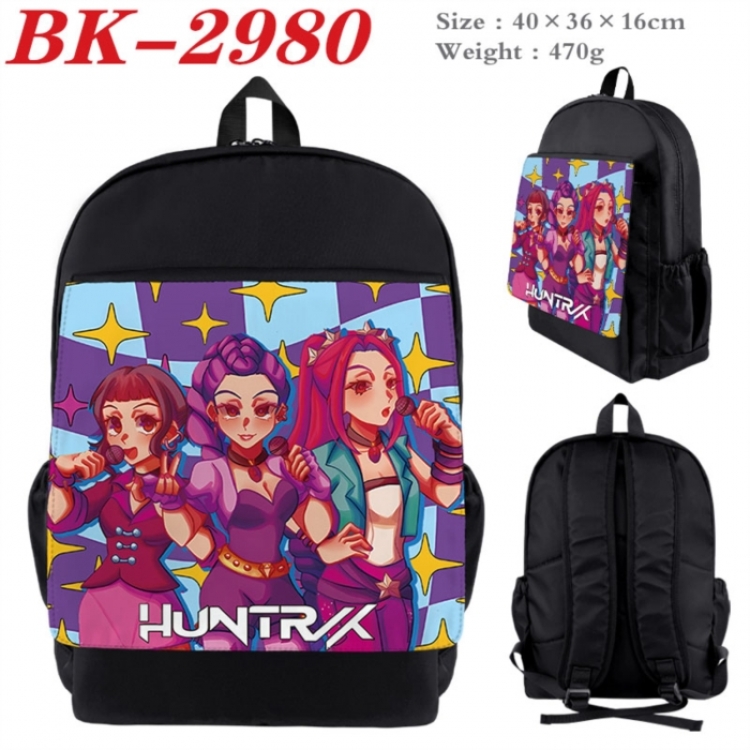 K-Pop:Demon Hunters Waterproof nylon canvas flip color picture backpack 40X36X16CM