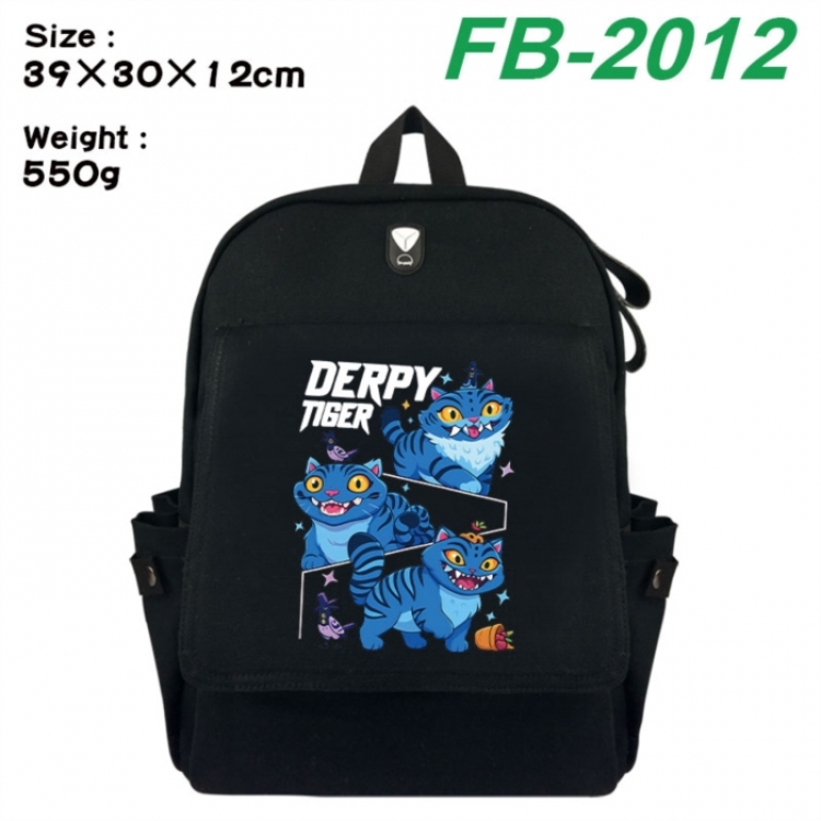 K-Pop:Demon Hunters Canvas Flip Backpack Student Schoolbag Headphone Hole 39X30X12CM 
