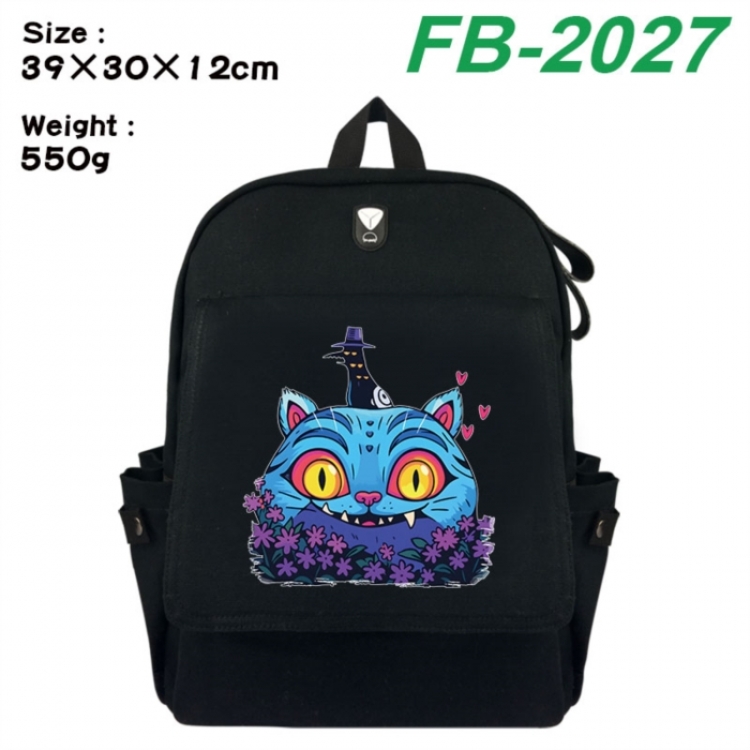 K-Pop:Demon Hunters Canvas Flip Backpack Student Schoolbag Headphone Hole 39X30X12CM 
