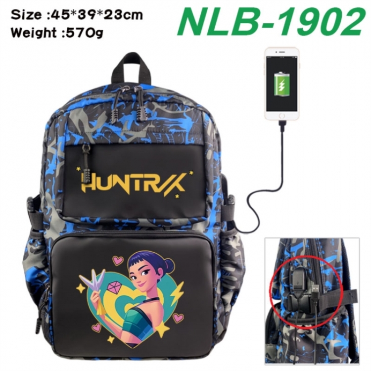 K-Pop:Demon Hunters Anime waterproof nylon camouflage backpack School Bag 45X39X23CM