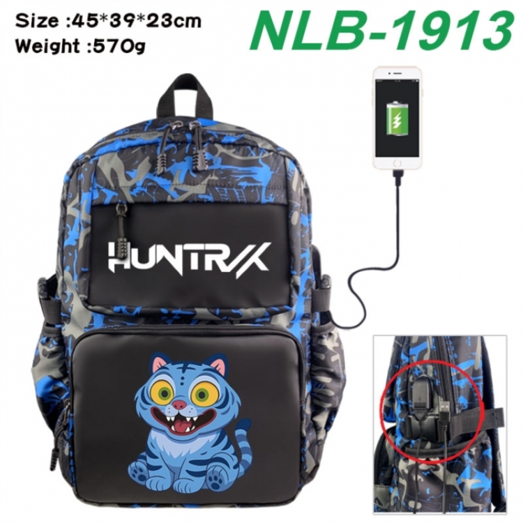K-Pop:Demon Hunters Anime waterproof nylon camouflage backpack School Bag 45X39X23CM