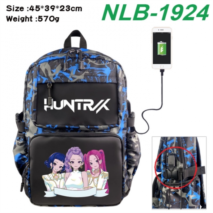 K-Pop:Demon Hunters Anime waterproof nylon camouflage backpack School Bag 45X39X23CM