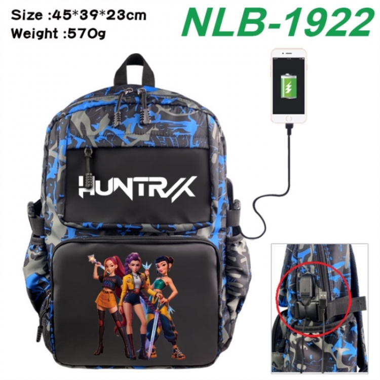 K-Pop:Demon Hunters Anime waterproof nylon camouflage backpack School Bag 45X39X23CM