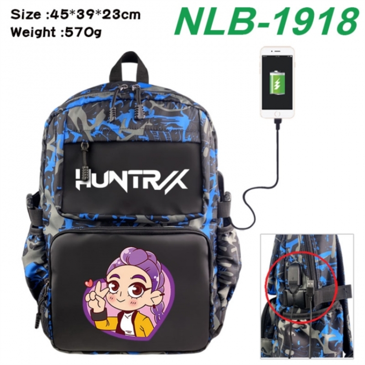 K-Pop:Demon Hunters Anime waterproof nylon camouflage backpack School Bag 45X39X23CM