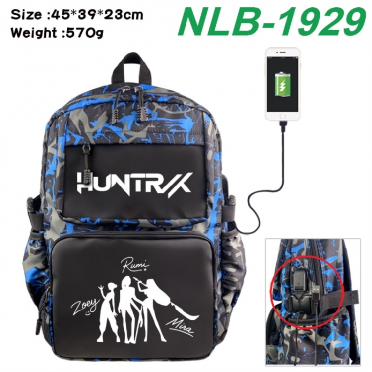 K-Pop:Demon Hunters Anime waterproof nylon camouflage backpack School Bag 45X39X23CM