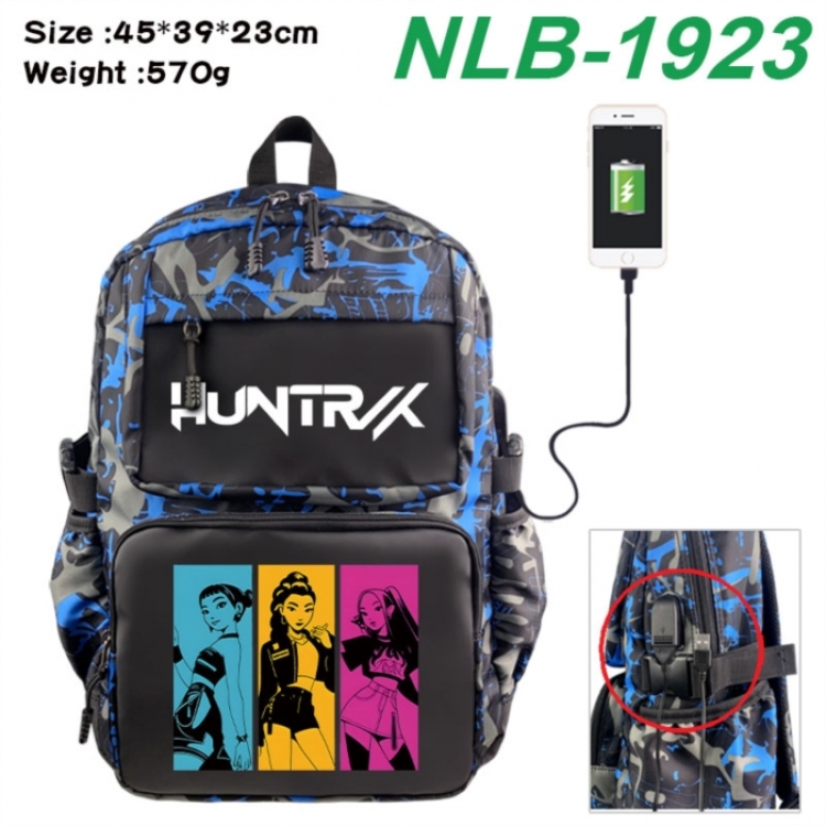 K-Pop:Demon Hunters Anime waterproof nylon camouflage backpack School Bag 45X39X23CM