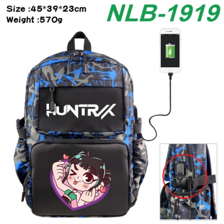 K-Pop:Demon Hunters Anime waterproof nylon camouflage backpack School Bag 45X39X23CM