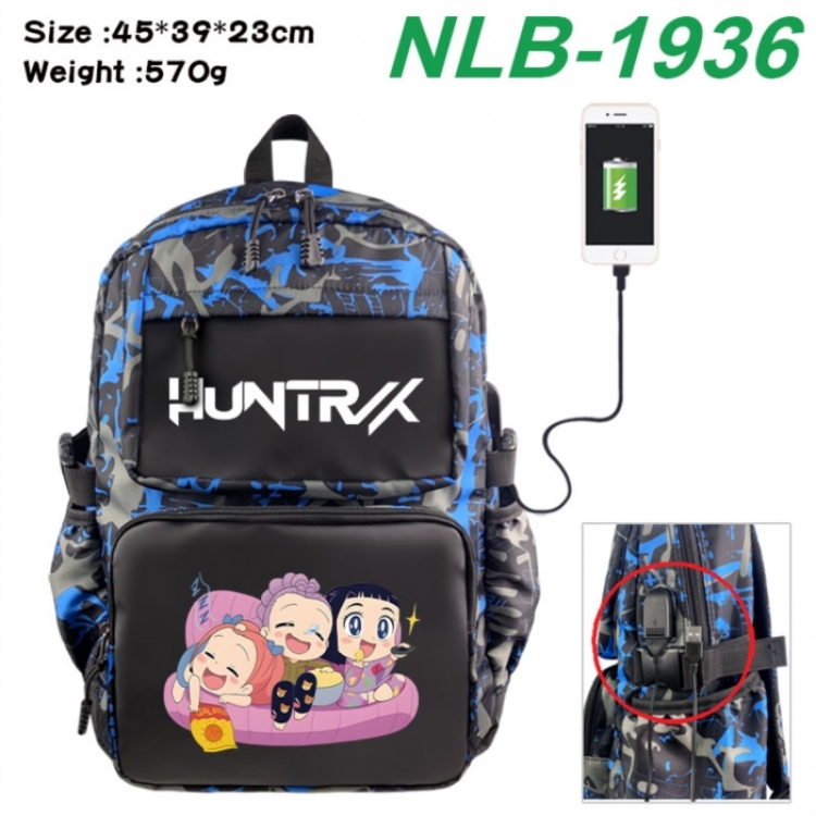 K-Pop:Demon Hunters Anime waterproof nylon camouflage backpack School Bag 45X39X23CM