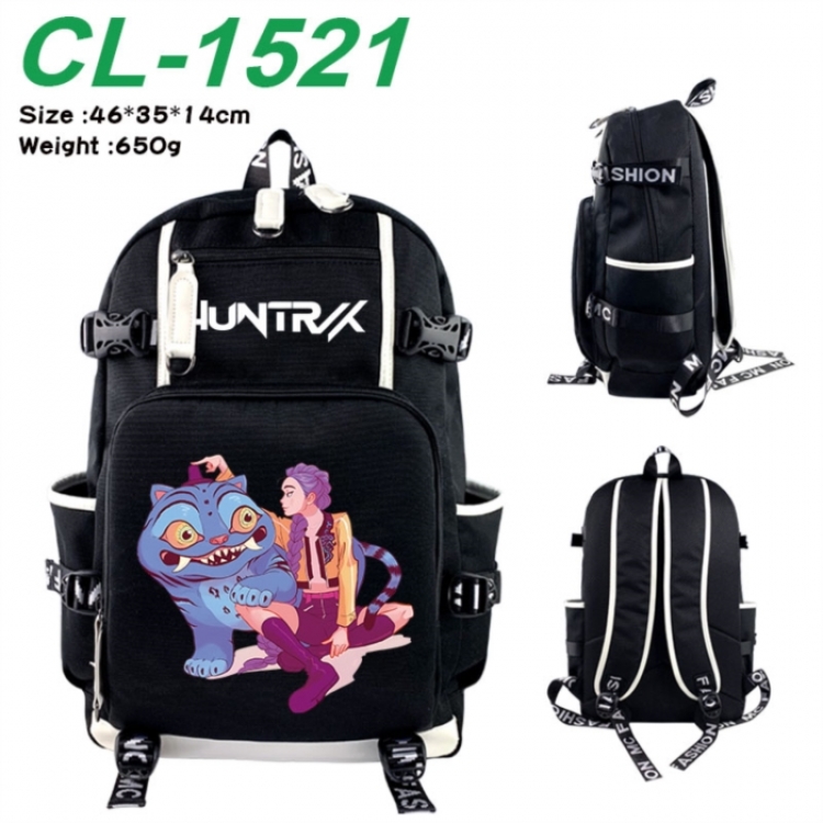 K-Pop:Demon Hunters Data USB backpack Cartoon printed student backpack 46X35X14CM 650G