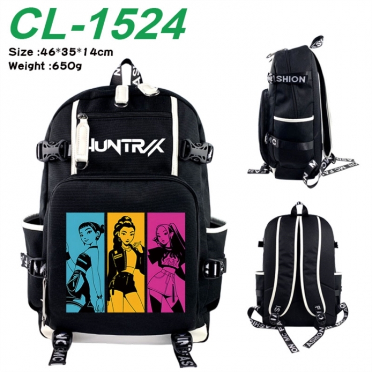 K-Pop:Demon Hunters Data USB backpack Cartoon printed student backpack 46X35X14CM 650G