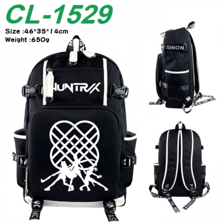 K-Pop:Demon Hunters Data USB backpack Cartoon printed student backpack 46X35X14CM 650G