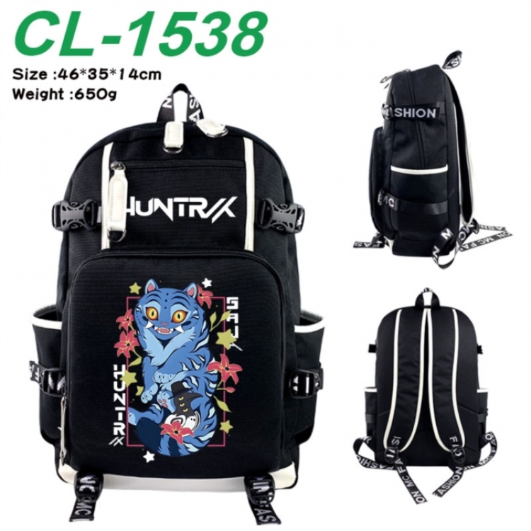 K-Pop:Demon Hunters Data USB backpack Cartoon printed student backpack 46X35X14CM 650G