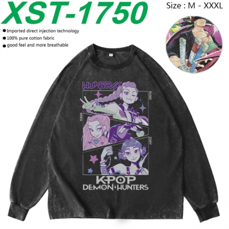 K-Pop:Demon Hunters Anime washing water pure cotton long sleeved sweatshirt from M to 3XL