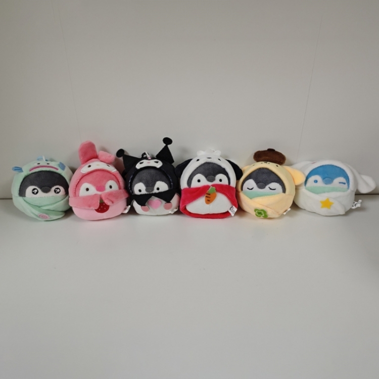 Kuromi combination Crystal Super Soft PP Cotton Plush Toy Pendant 8cm price for 6 pcs
