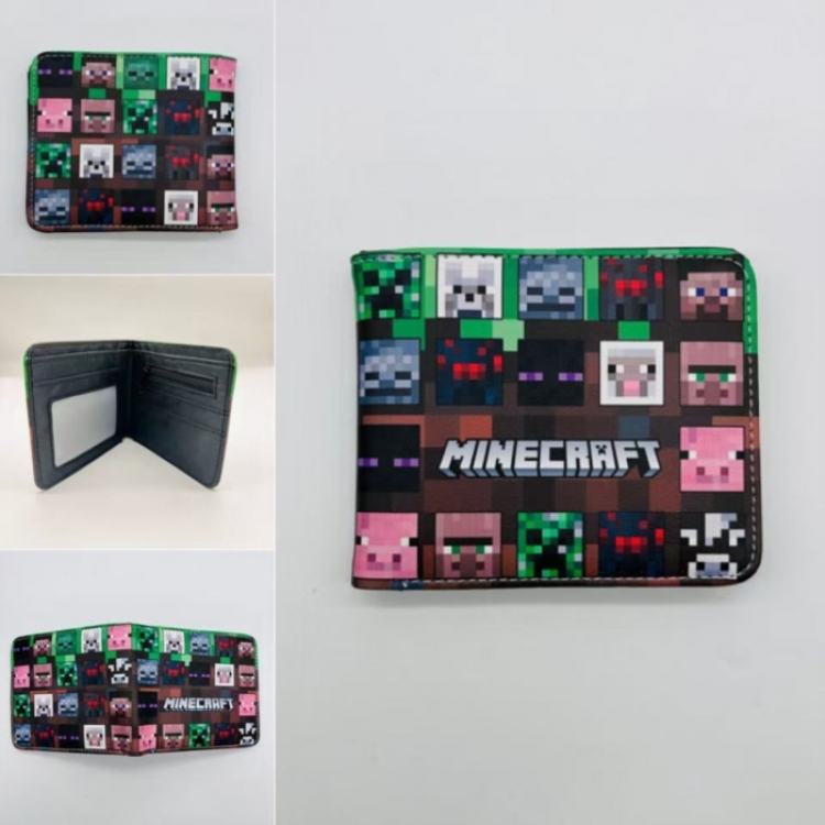 Minecraft Full color Two fold short card case wallet 11X9.5CM 