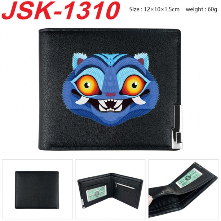 K-Pop:Demon Hunters Animation magnetic buckle black leather wallet 12X10X1.5CM 