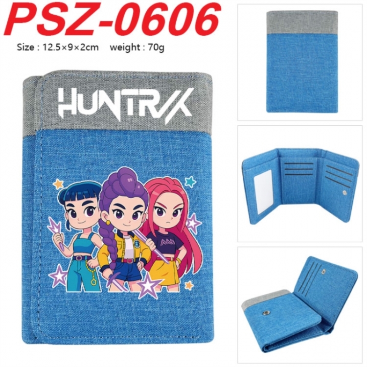 K-Pop Demon Hunters Anime color blocked three fold concealed wallet 12.5X9X2CM 70G