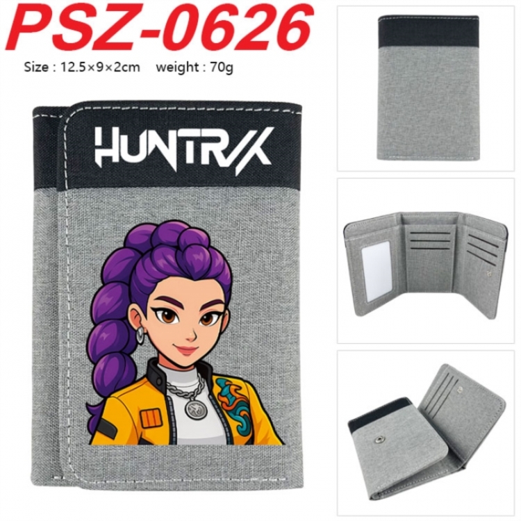 K-Pop Demon Hunters Anime color blocked three fold concealed wallet 12.5X9X2CM 70G