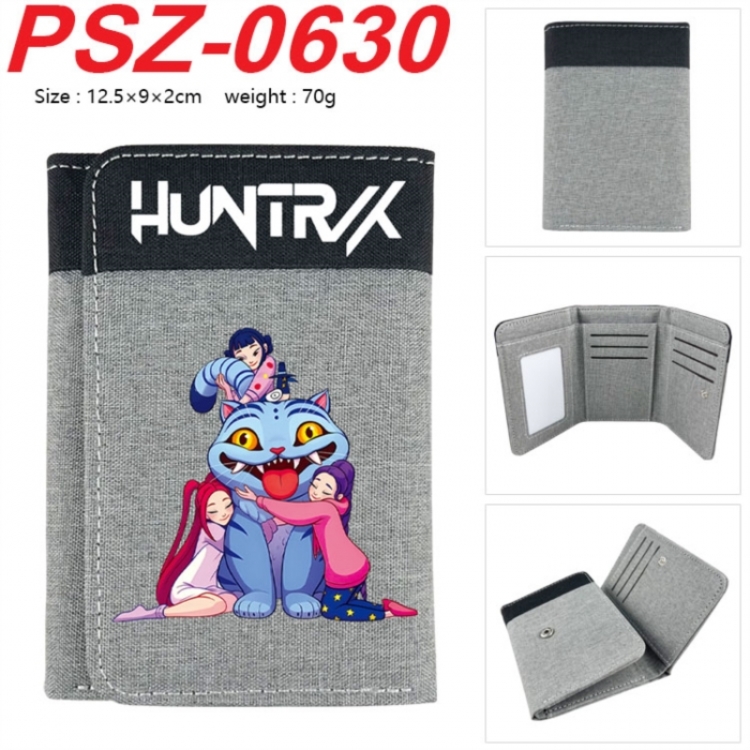 K-Pop Demon Hunters Anime color blocked three fold concealed wallet 12.5X9X2CM 70G