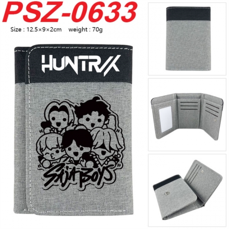 K-Pop Demon Hunters Anime color blocked three fold concealed wallet 12.5X9X2CM 70G