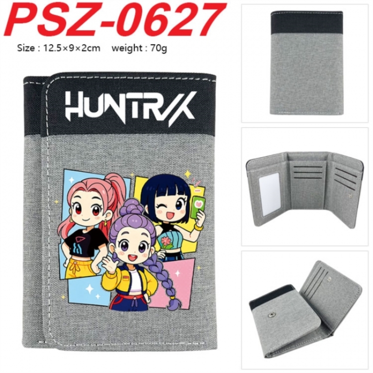 K-Pop Demon Hunters Anime color blocked three fold concealed wallet 12.5X9X2CM 70G