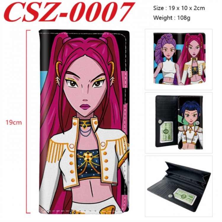 K-Pop Demon Hunters Anime peripheral long three fold wallet 19x10x2cm