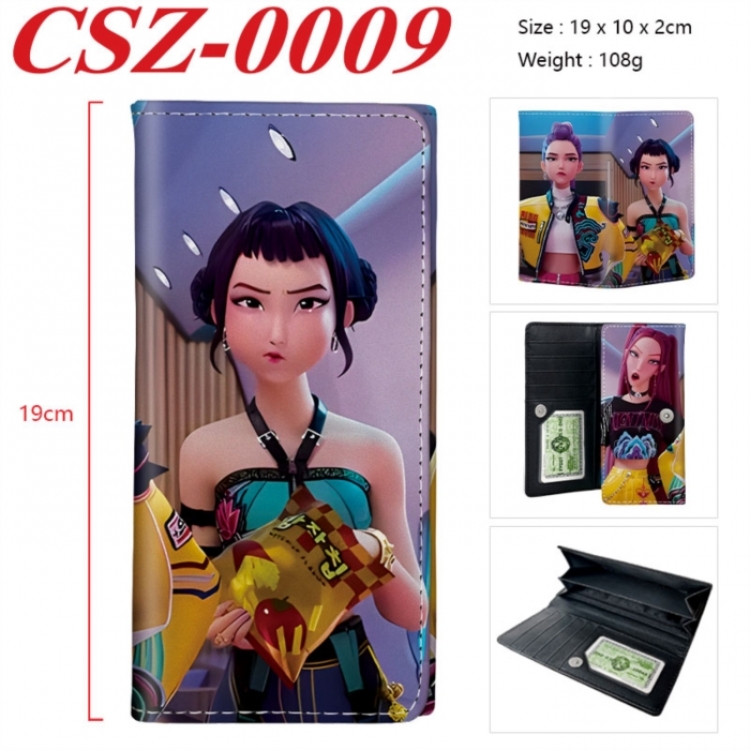 K-Pop Demon Hunters Anime peripheral long three fold wallet 19x10x2cm