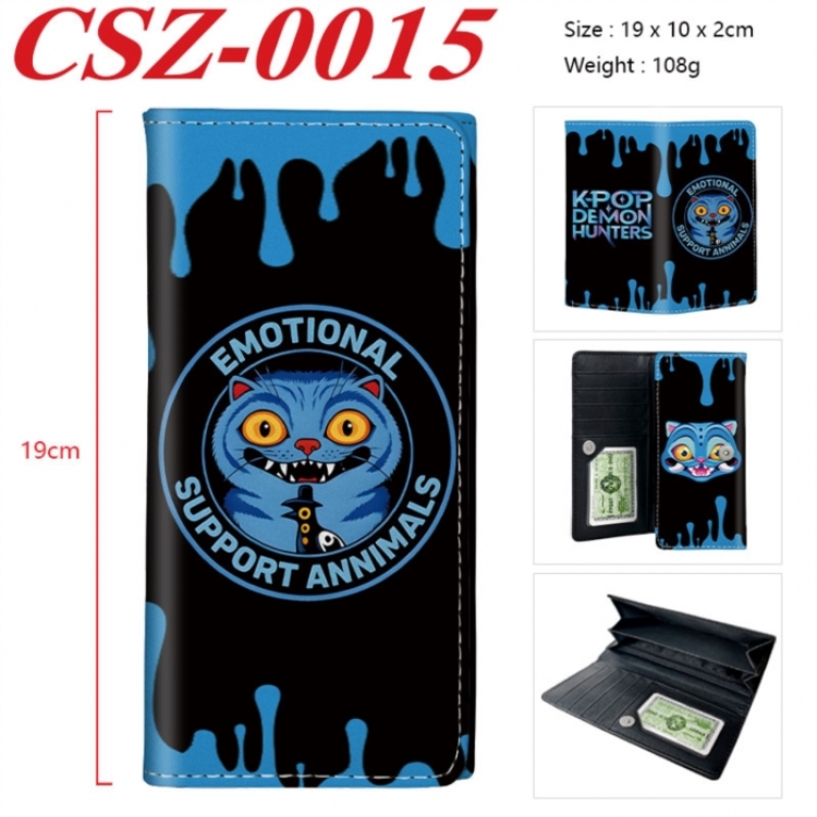 K-Pop Demon Hunters Anime peripheral long three fold wallet 19x10x2cm