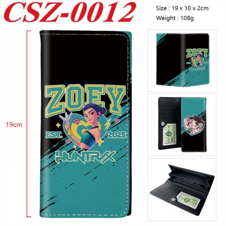 K-Pop Demon Hunters Anime peripheral long three fold wallet 19x10x2cm