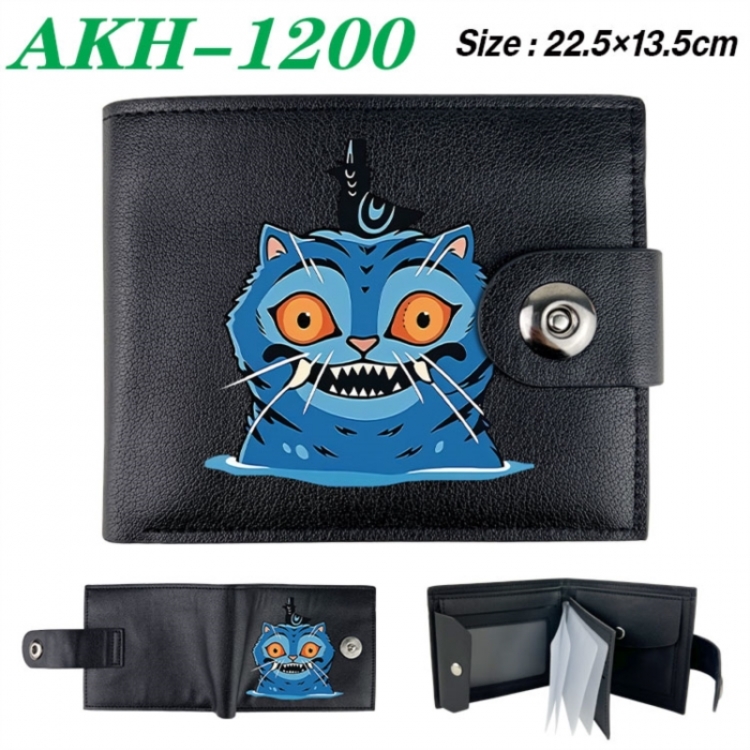 K-Pop Demon Hunters Animation snap fastener black pickup bag wallet 22.5X13.5CM