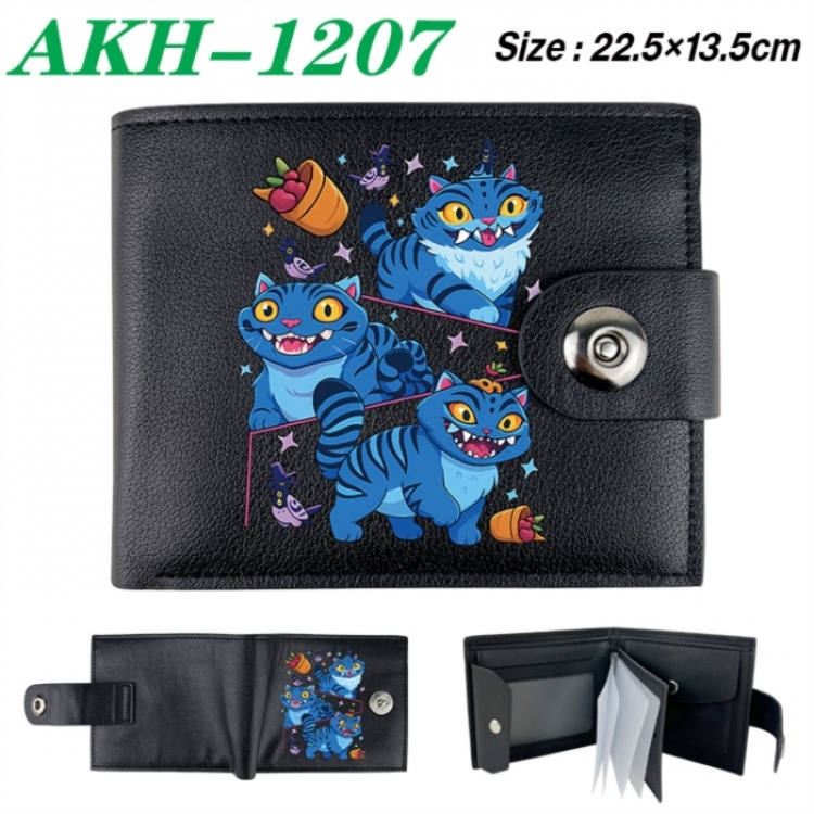 K-Pop Demon Hunters Animation snap fastener black pickup bag wallet 22.5X13.5CM