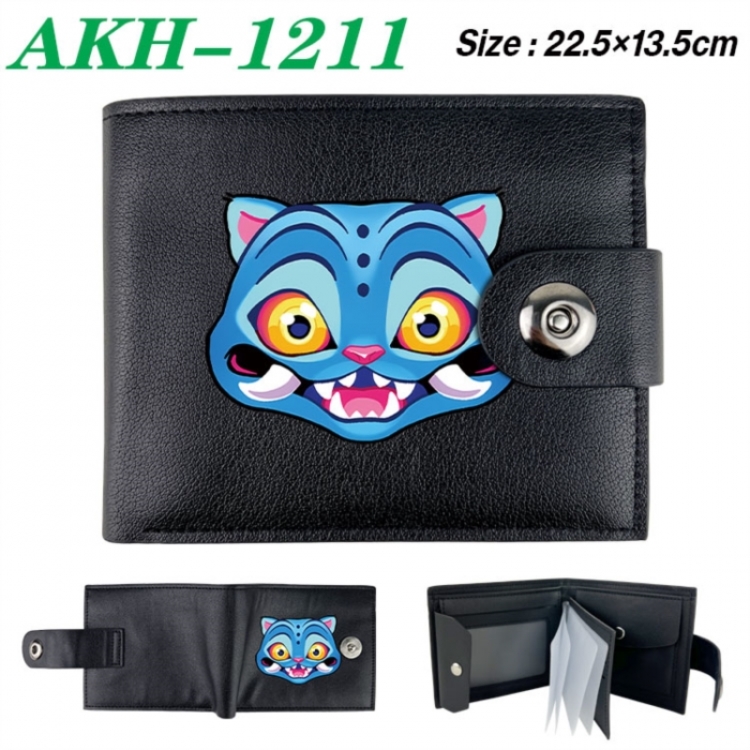 K-Pop Demon Hunters Animation snap fastener black pickup bag wallet 22.5X13.5CM