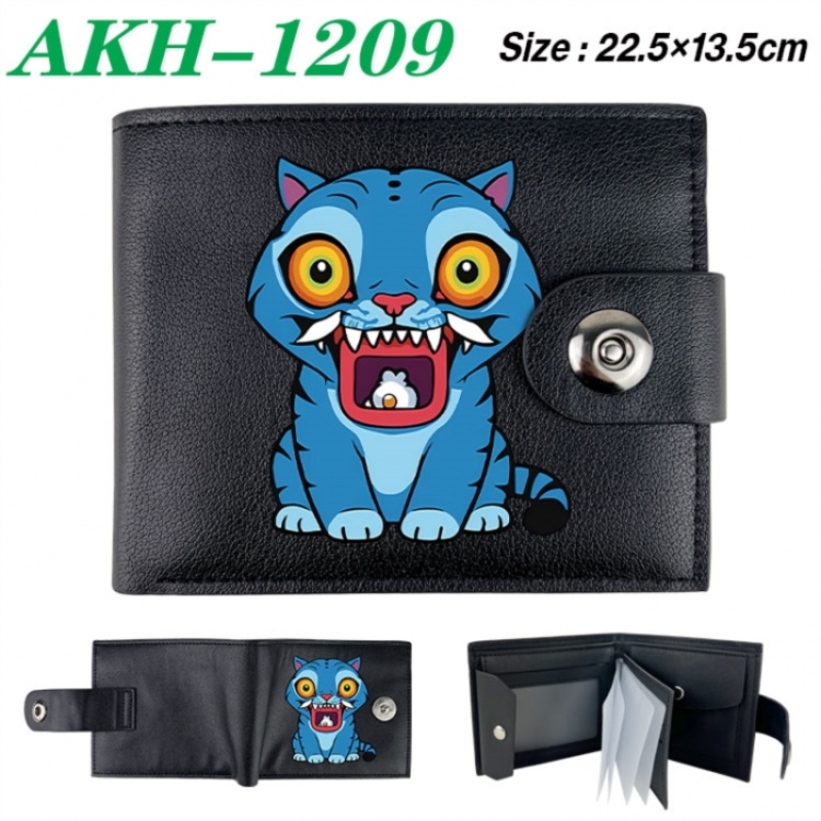 K-Pop Demon Hunters Animation snap fastener black pickup bag wallet 22.5X13.5CM