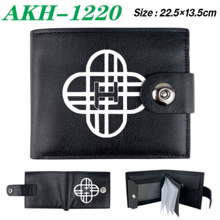 K-Pop Demon Hunters Animation snap fastener black pickup bag wallet 22.5X13.5CM