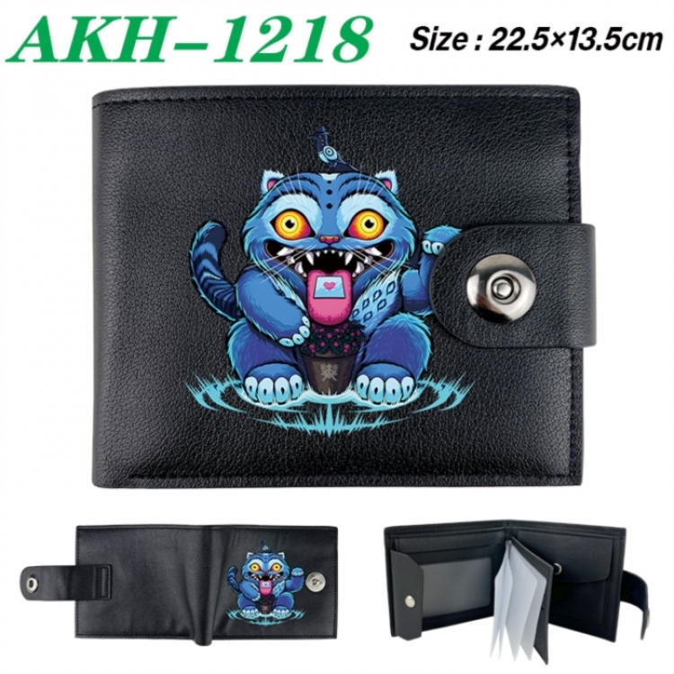 K-Pop Demon Hunters Animation snap fastener black pickup bag wallet 22.5X13.5CM