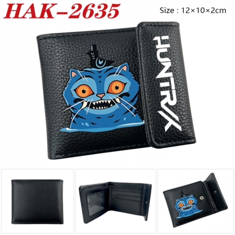 K-Pop Demon Hunters Anime Litchi Pattern Hidden Buckle Half Fold Printed Wallet 12X10X2CM