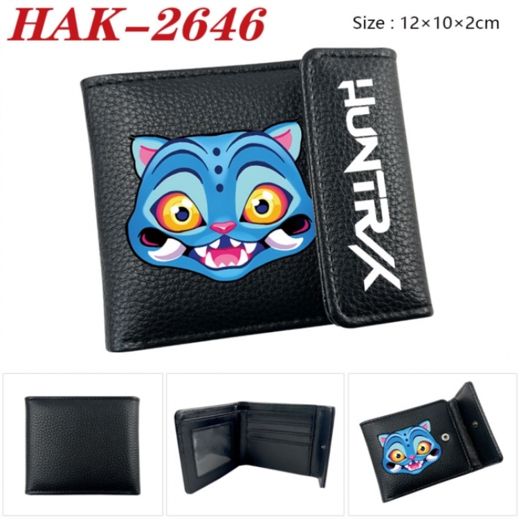 K-Pop Demon Hunters Anime Litchi Pattern Hidden Buckle Half Fold Printed Wallet 12X10X2CM
