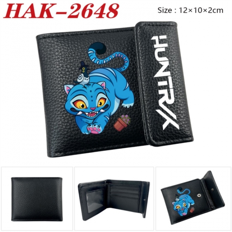 K-Pop Demon Hunters Anime Litchi Pattern Hidden Buckle Half Fold Printed Wallet 12X10X2CM