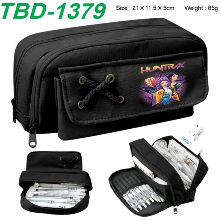 K-Pop Demon Hunters Anime waterproof large capacity stationery box pencil case 21x11.5x5cm 85g