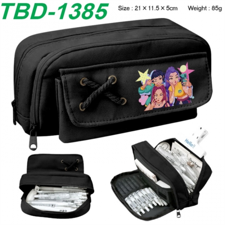 K-Pop Demon Hunters Anime waterproof large capacity stationery box pencil case 21x11.5x5cm 85g