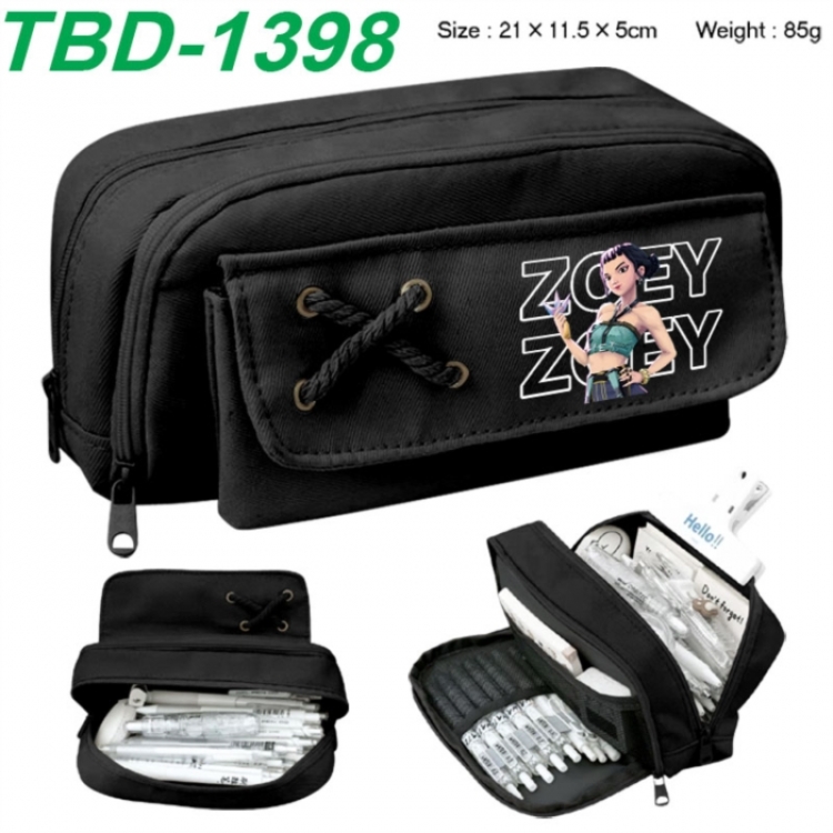 K-Pop Demon Hunters Anime waterproof large capacity stationery box pencil case 21x11.5x5cm 85g