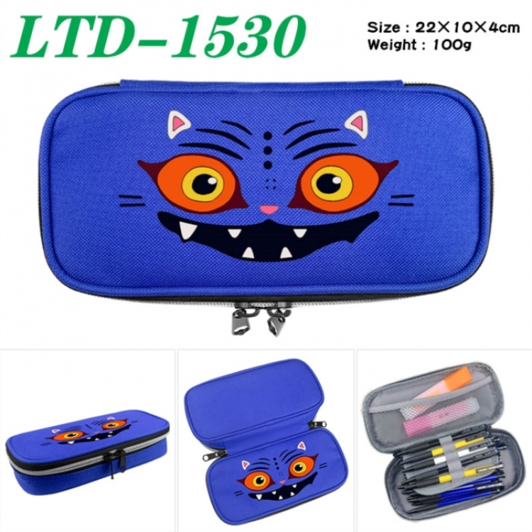 K-Pop Demon Hunters Anime Waterproof canvas zipper clamshell pencil case pencil case 22x10x4cm