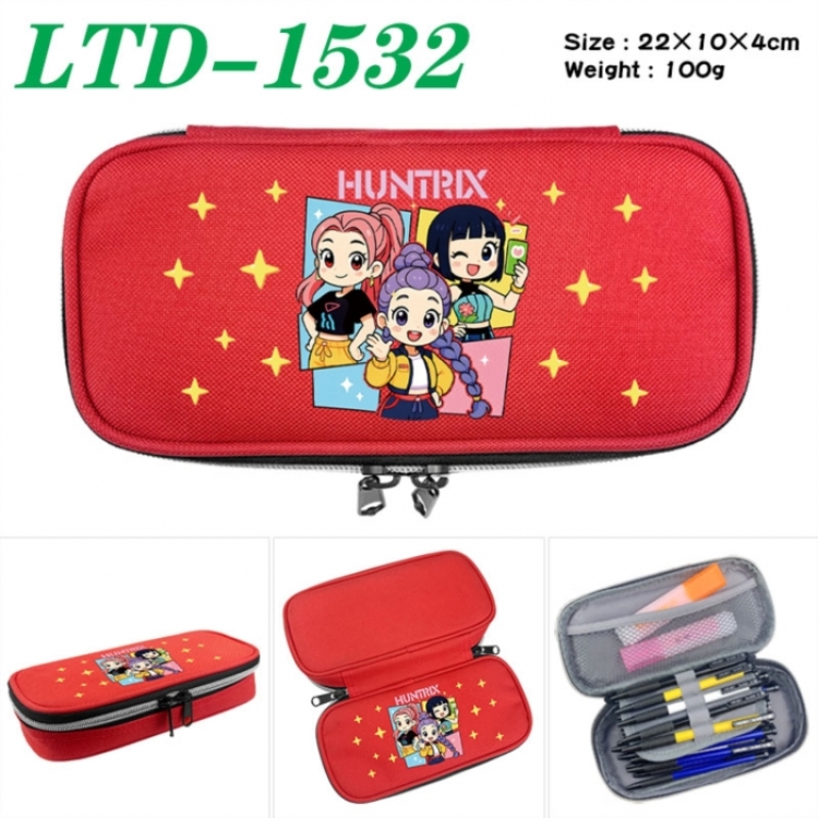 K-Pop Demon Hunters Anime Waterproof canvas zipper clamshell pencil case pencil case 22x10x4cm